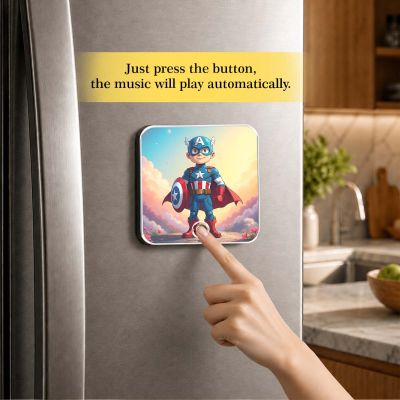 Musical Fridge Magnet Captain America Theme Fridge Magnet Superhero Fans Gift Birthday Return Gift for Kids & Marvel Fans